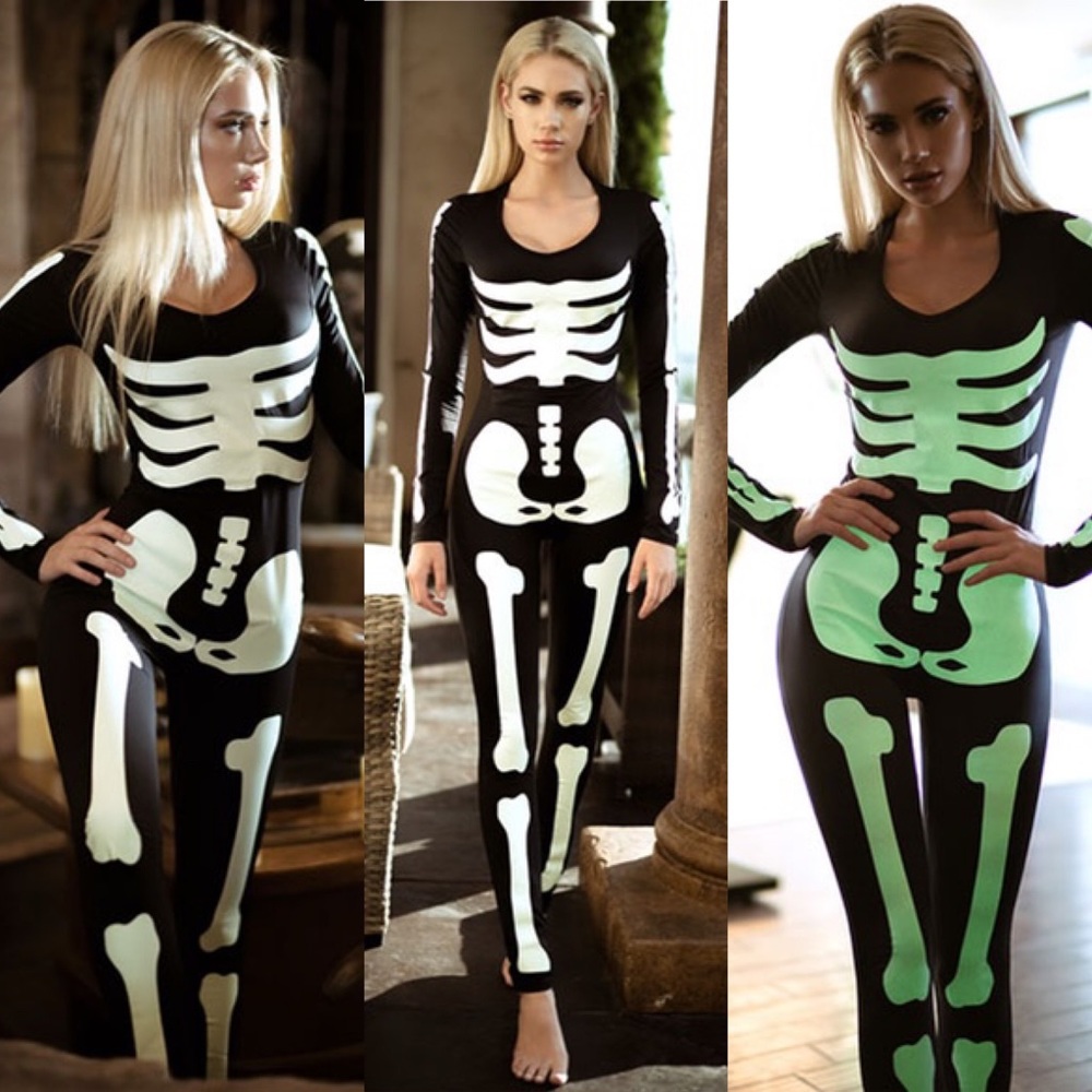 Glow-In-The-Dark Skeleton Bodysuit Costume